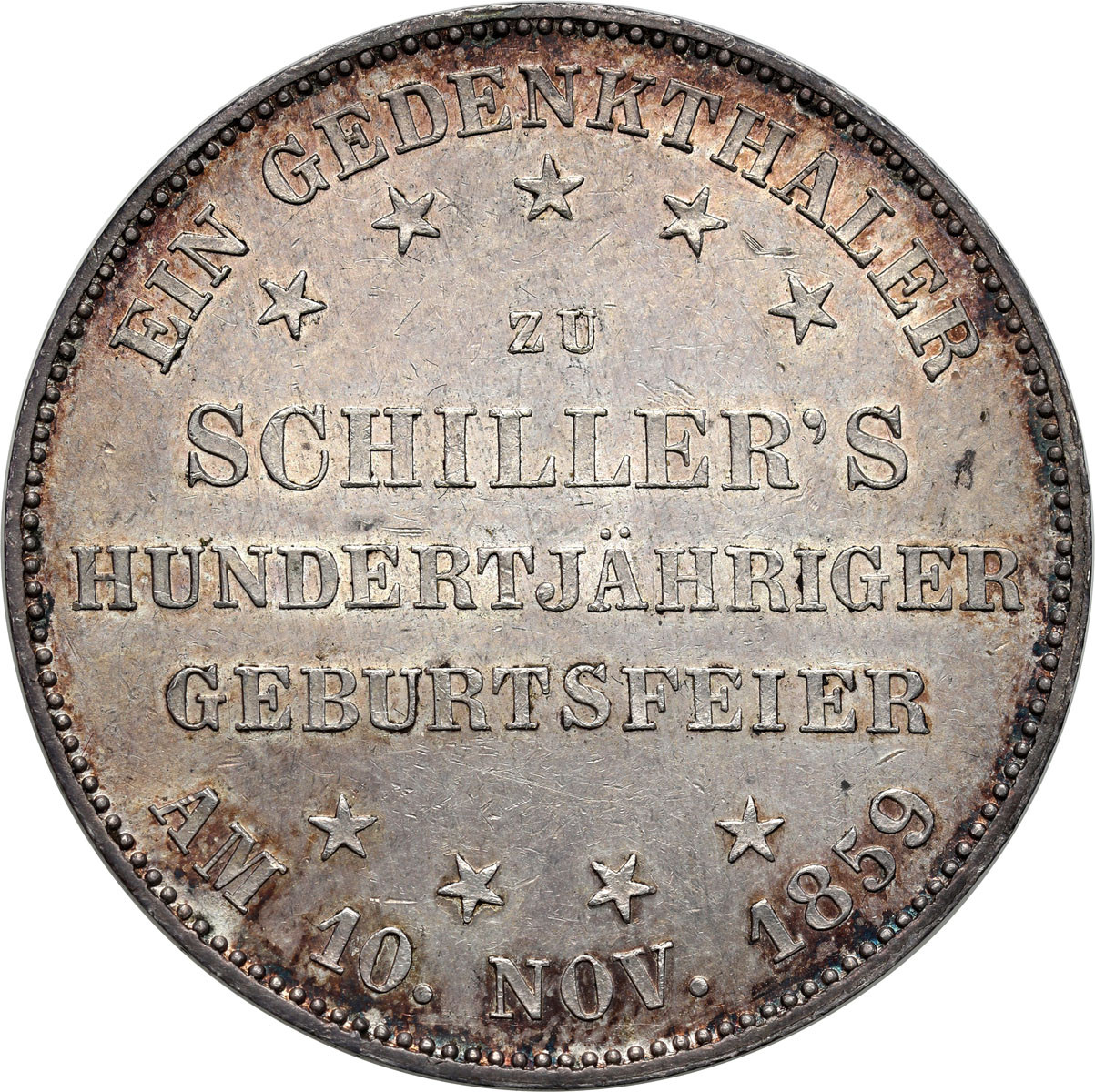 Niemcy. Talar 1859, Frankfurt - PIĘKNY